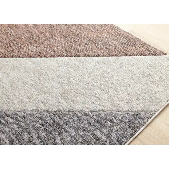 Gray Brown And Beige Geometric Area Rug Photo 7