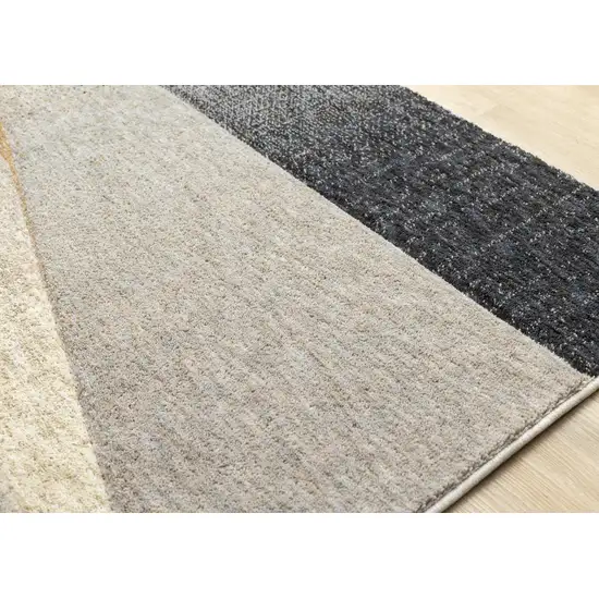Gray Brown And Beige Geometric Area Rug Photo 7
