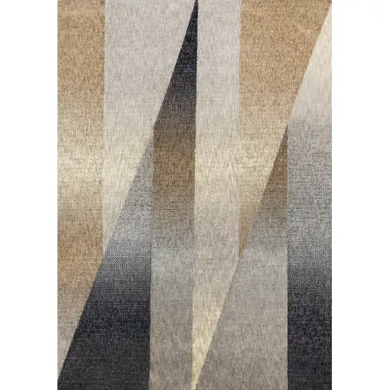 Gray Brown And Beige Geometric Area Rug Photo 2