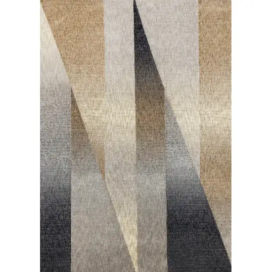 Gray Brown And Beige Geometric Area Rug Photo 4