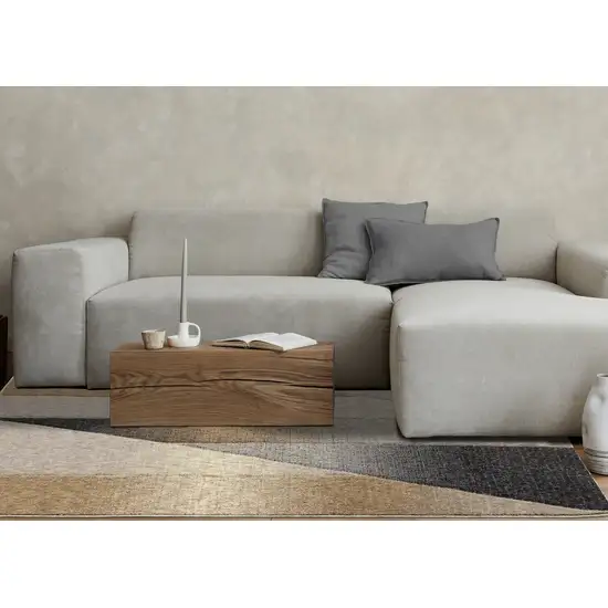 Gray Brown And Beige Geometric Area Rug Photo 7