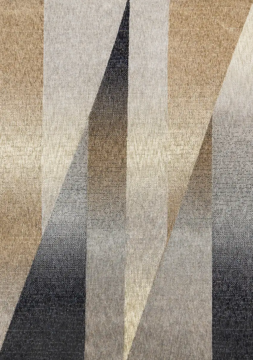 Gray Brown And Beige Geometric Area Rug Photo 2