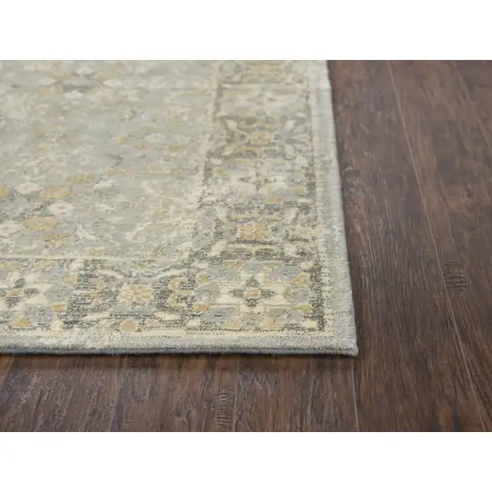 Gray Brown And Beige New Zealand Lambs Wool Oriental Hand Carved Handmade Area Rug Photo 2