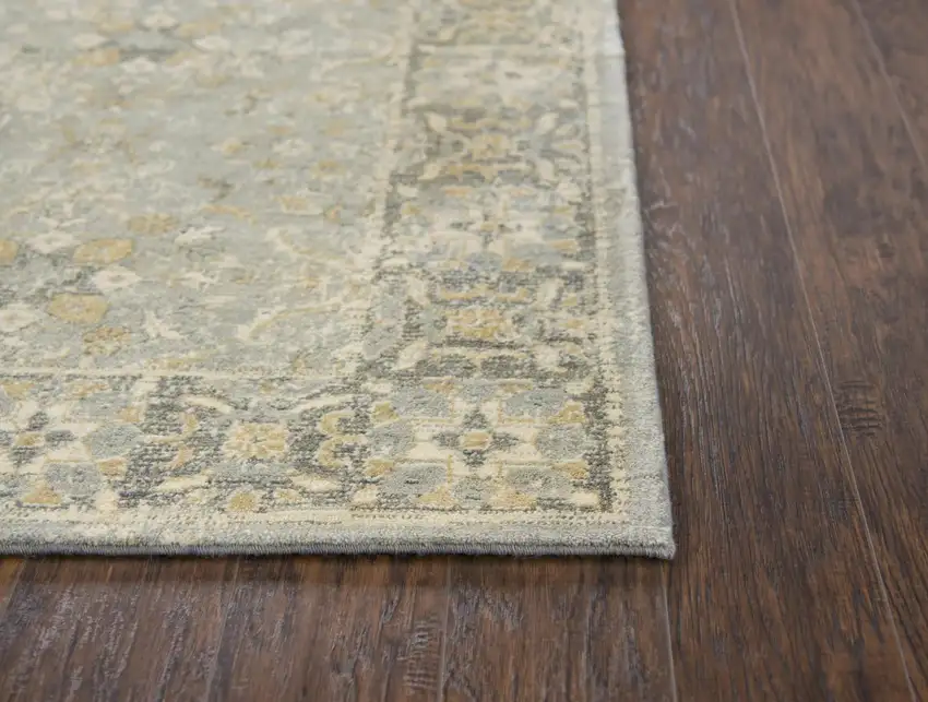 Gray Brown And Beige New Zealand Lambs Wool Oriental Hand Carved Handmade Area Rug Photo 2