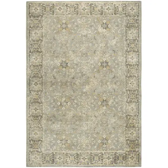 Gray Brown And Beige New Zealand Lambs Wool Oriental Hand Carved Handmade Area Rug Photo 1