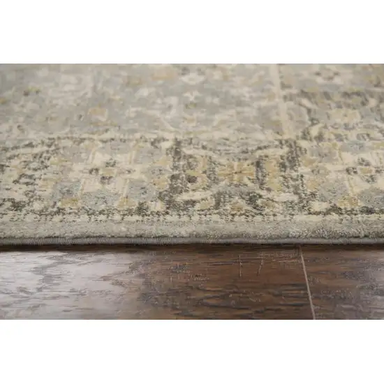Gray Brown And Beige New Zealand Lambs Wool Oriental Hand Carved Handmade Area Rug Photo 5