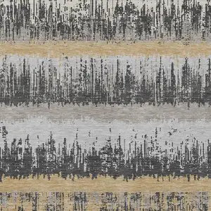 Photo of Gray Brown And Beige Striped Washable Indoor Outdoor Area Rug