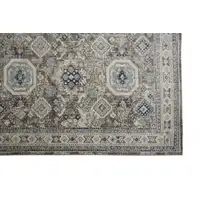 Photo of Gray Brown And Blue Floral Stain Resistant Area Rug
