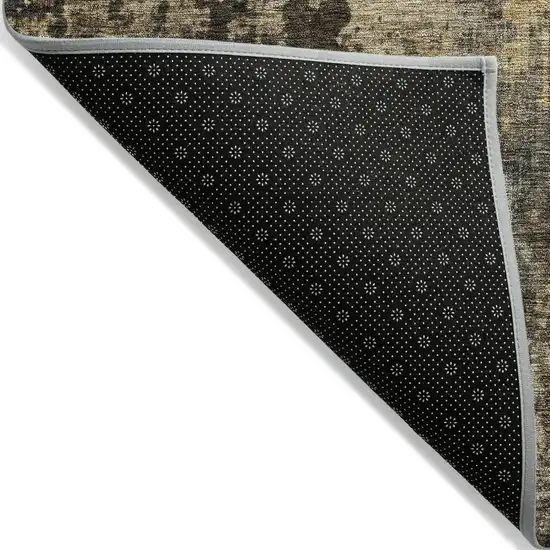 Gray Brown And Gold Abstract Washable Indoor Outdoor Area Rug Photo 4