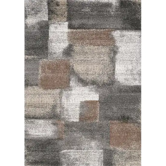Gray Brown And Ivory Abstract Area Rug Photo 4