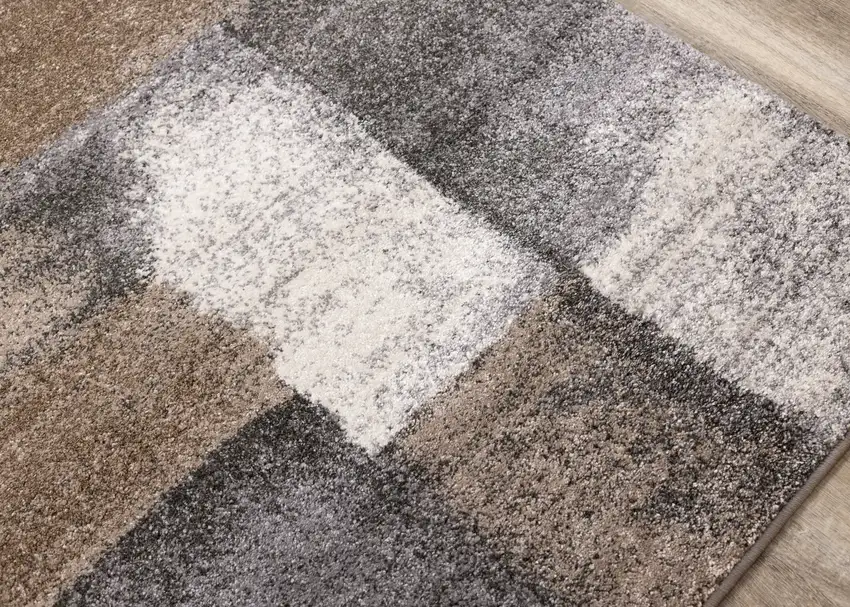 Gray Brown And Ivory Abstract Area Rug Photo 6