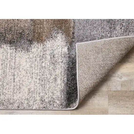 Gray Brown And Ivory Abstract Area Rug Photo 8