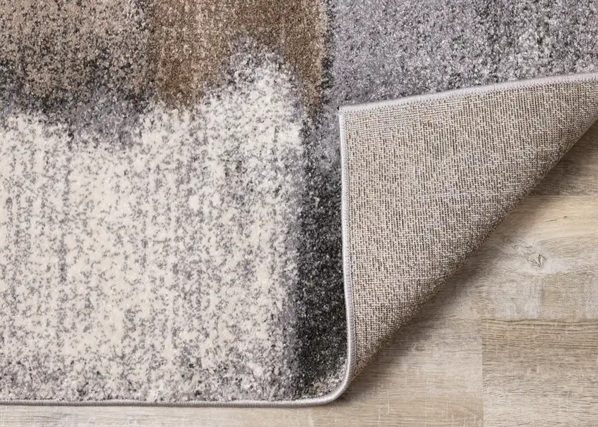 Gray Brown And Ivory Abstract Area Rug Photo 8