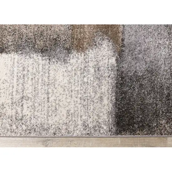 Gray Brown And Ivory Abstract Area Rug Photo 9