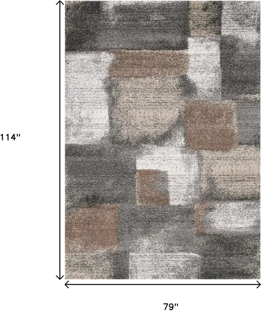 Gray Brown And Ivory Abstract Area Rug Photo 3