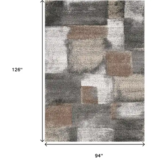 Gray Brown And Ivory Abstract Area Rug Photo 3