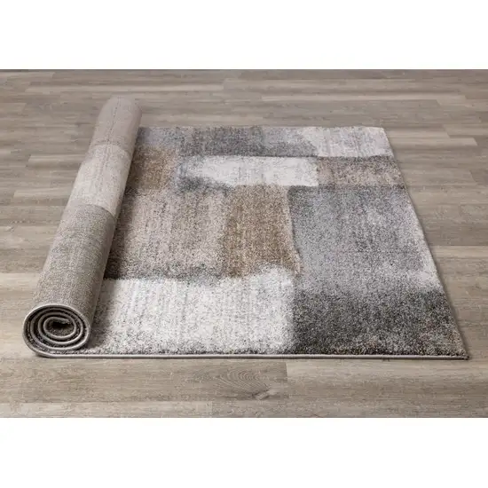 Gray Brown And Ivory Abstract Area Rug Photo 9