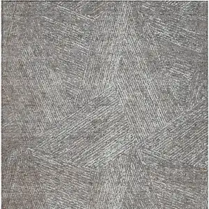 Photo of Gray Brown And Ivory Abstract Washable Indoor Outdoor Area Rug