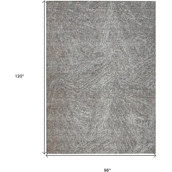 Gray Brown And Ivory Abstract Washable Indoor Outdoor Area Rug Photo 3