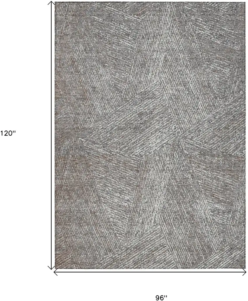 Gray Brown And Ivory Abstract Washable Indoor Outdoor Area Rug Photo 3