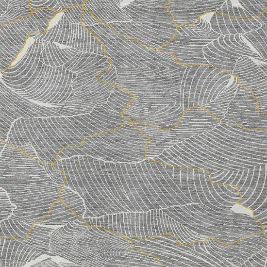 Gray Brown And Ivory Abstract Washable Indoor Outdoor Area Rug Photo 6