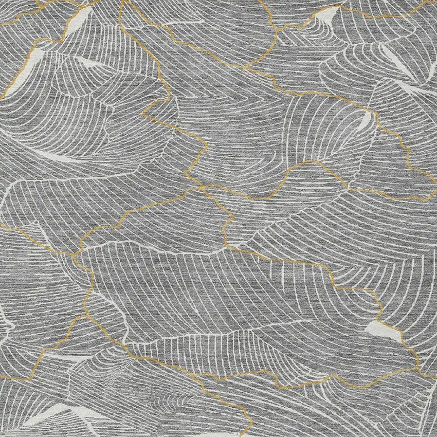 Gray Brown And Ivory Abstract Washable Indoor Outdoor Area Rug Photo 6
