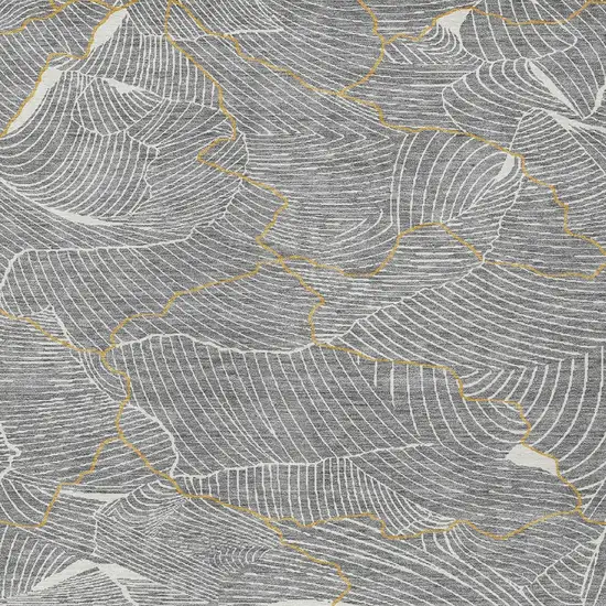Gray Brown And Ivory Abstract Washable Indoor Outdoor Area Rug Photo 6