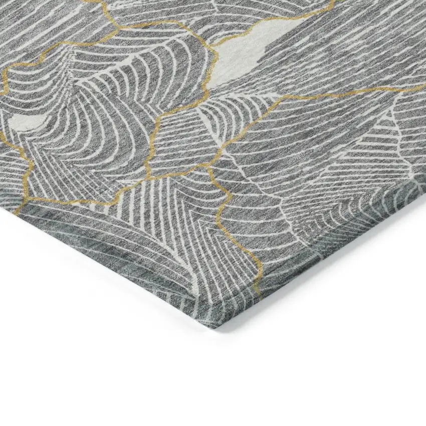 Gray Brown And Ivory Abstract Washable Indoor Outdoor Area Rug Photo 4