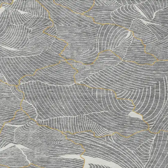 Gray Brown And Ivory Abstract Washable Indoor Outdoor Area Rug Photo 6