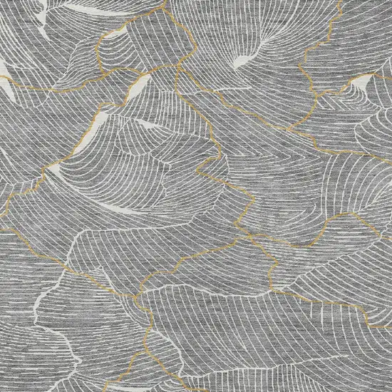 Gray Brown And Ivory Abstract Washable Indoor Outdoor Area Rug Photo 5