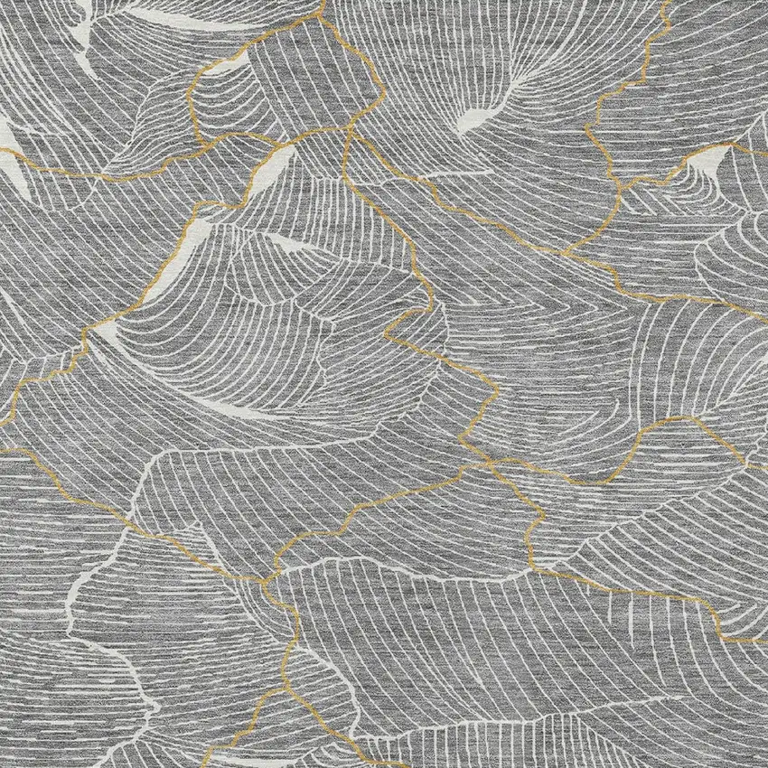 Gray Brown And Ivory Abstract Washable Indoor Outdoor Area Rug Photo 5