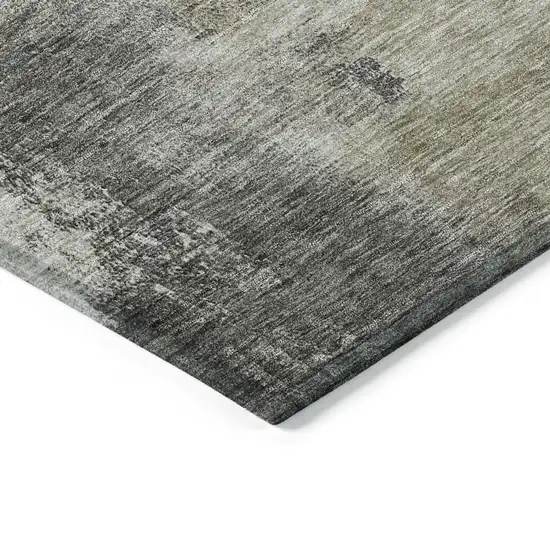 Gray Brown And Ivory Abstract Washable Indoor Outdoor Area Rug Photo 4