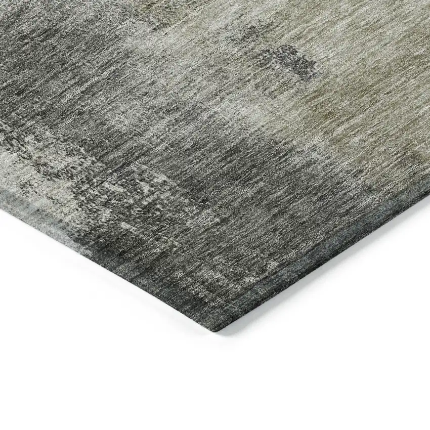 Gray Brown And Ivory Abstract Washable Indoor Outdoor Area Rug Photo 4