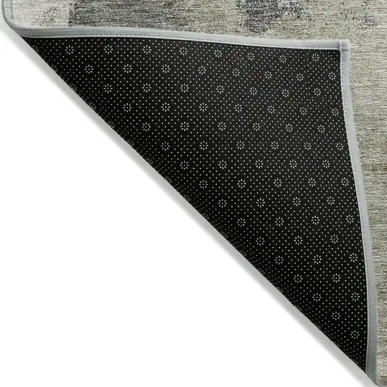Gray Brown And Ivory Abstract Washable Indoor Outdoor Area Rug Photo 3