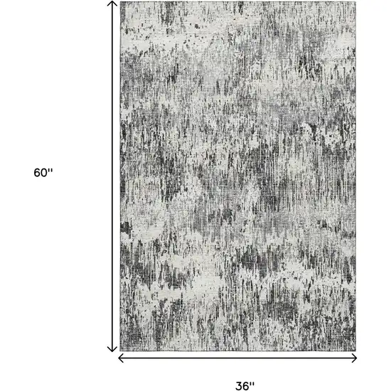 Gray Brown And Ivory Abstract Washable Indoor Outdoor Area Rug Photo 3
