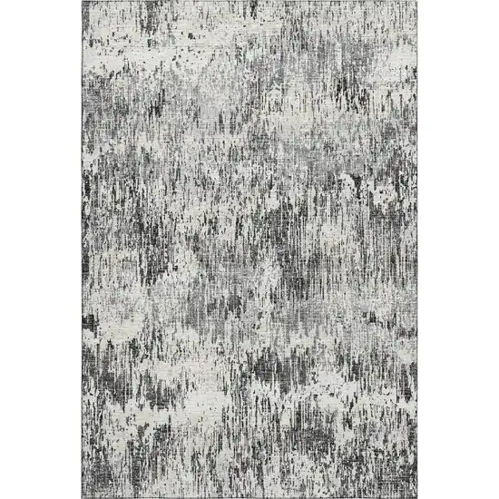 Gray Brown And Ivory Abstract Washable Indoor Outdoor Area Rug Photo 2