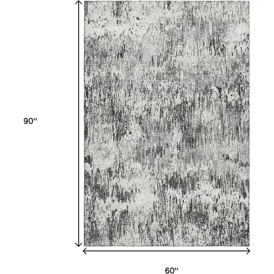 Gray Brown And Ivory Abstract Washable Indoor Outdoor Area Rug Photo 3