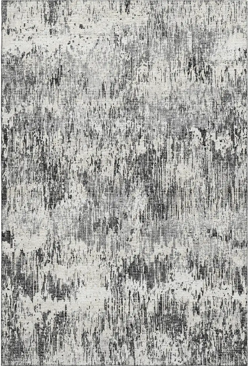 Gray Brown And Ivory Abstract Washable Indoor Outdoor Area Rug Photo 2