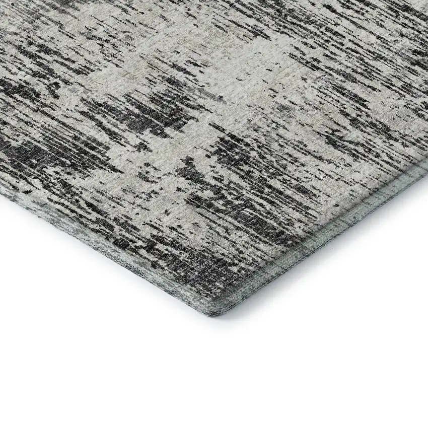Gray Brown And Ivory Abstract Washable Indoor Outdoor Area Rug Photo 6