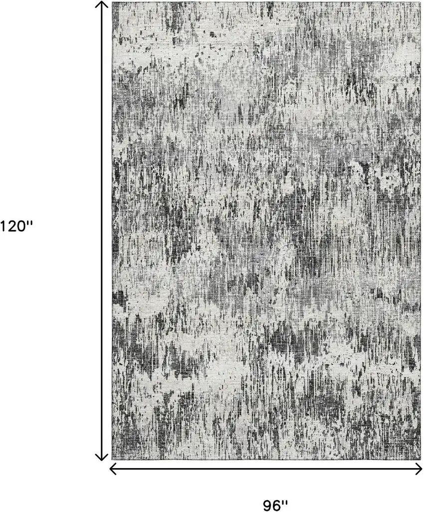 Gray Brown And Ivory Abstract Washable Indoor Outdoor Area Rug Photo 3