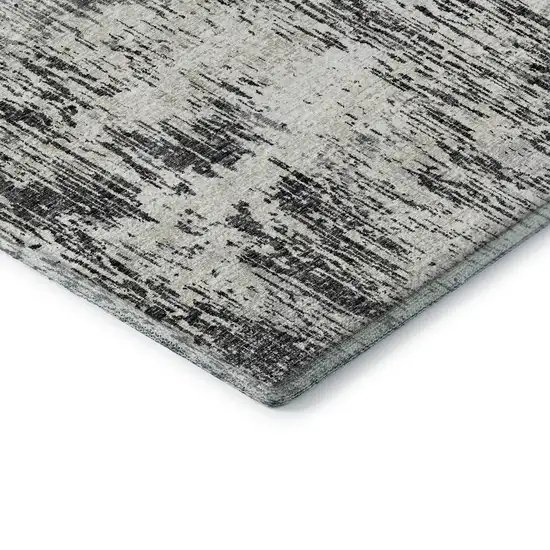 Gray Brown And Ivory Abstract Washable Indoor Outdoor Area Rug Photo 6