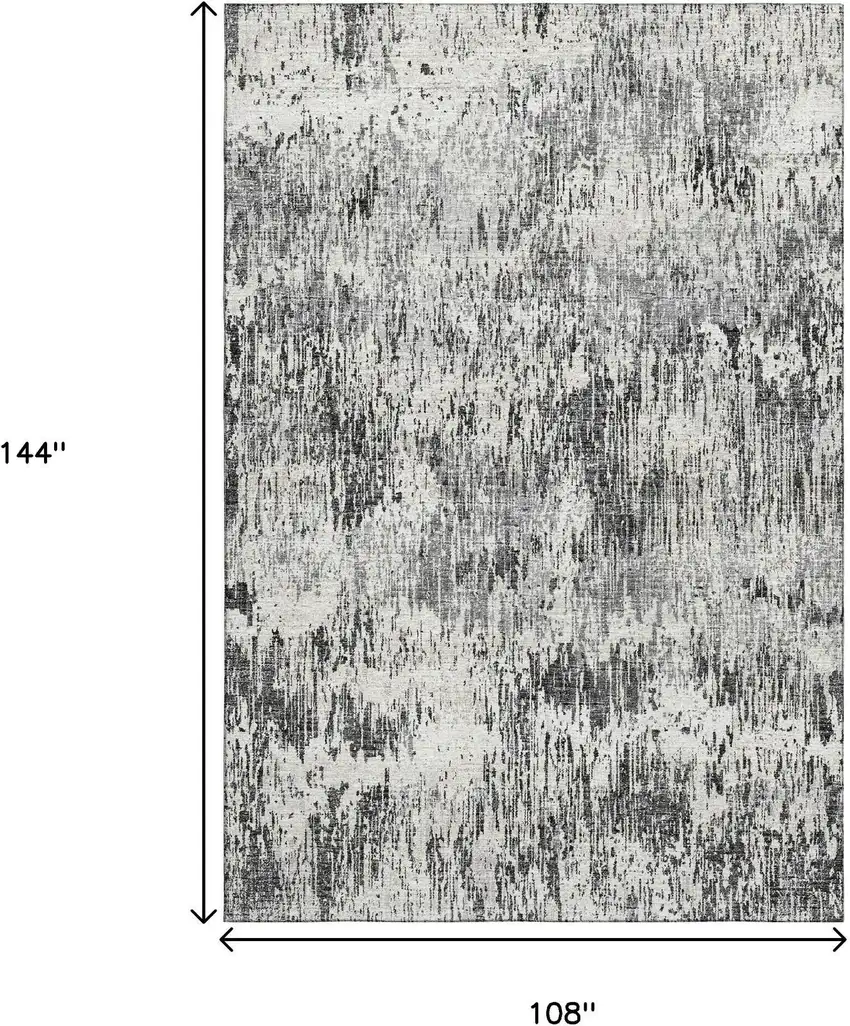 Gray Brown And Ivory Abstract Washable Indoor Outdoor Area Rug Photo 3