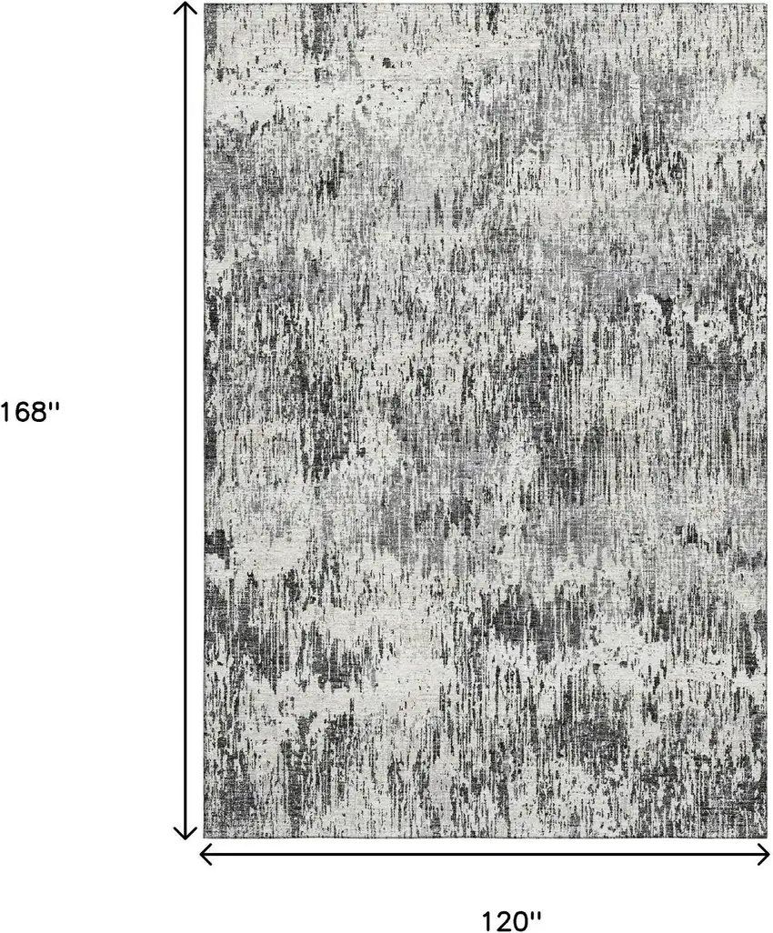 Gray Brown And Ivory Abstract Washable Indoor Outdoor Area Rug Photo 3