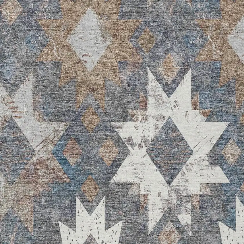 Gray Brown And Ivory Aztec Washable Indoor Outdoor Area Rug Photo 3