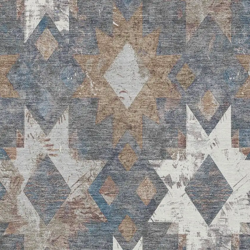 Gray Brown And Ivory Aztec Washable Indoor Outdoor Area Rug Photo 3