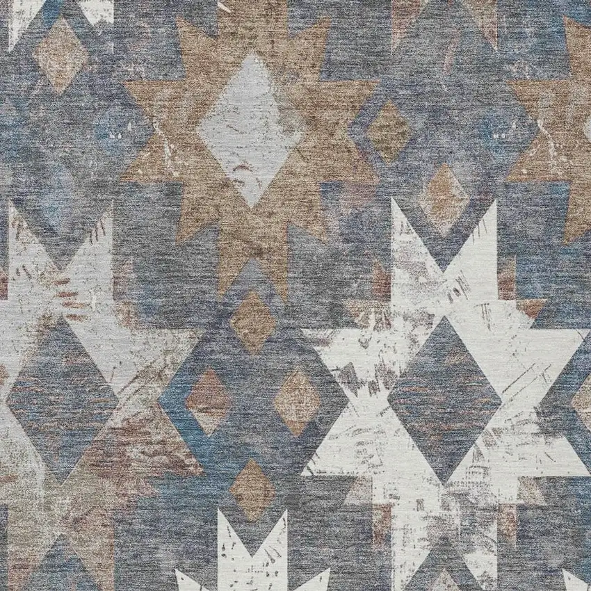 Gray Brown And Ivory Aztec Washable Indoor Outdoor Area Rug Photo 4