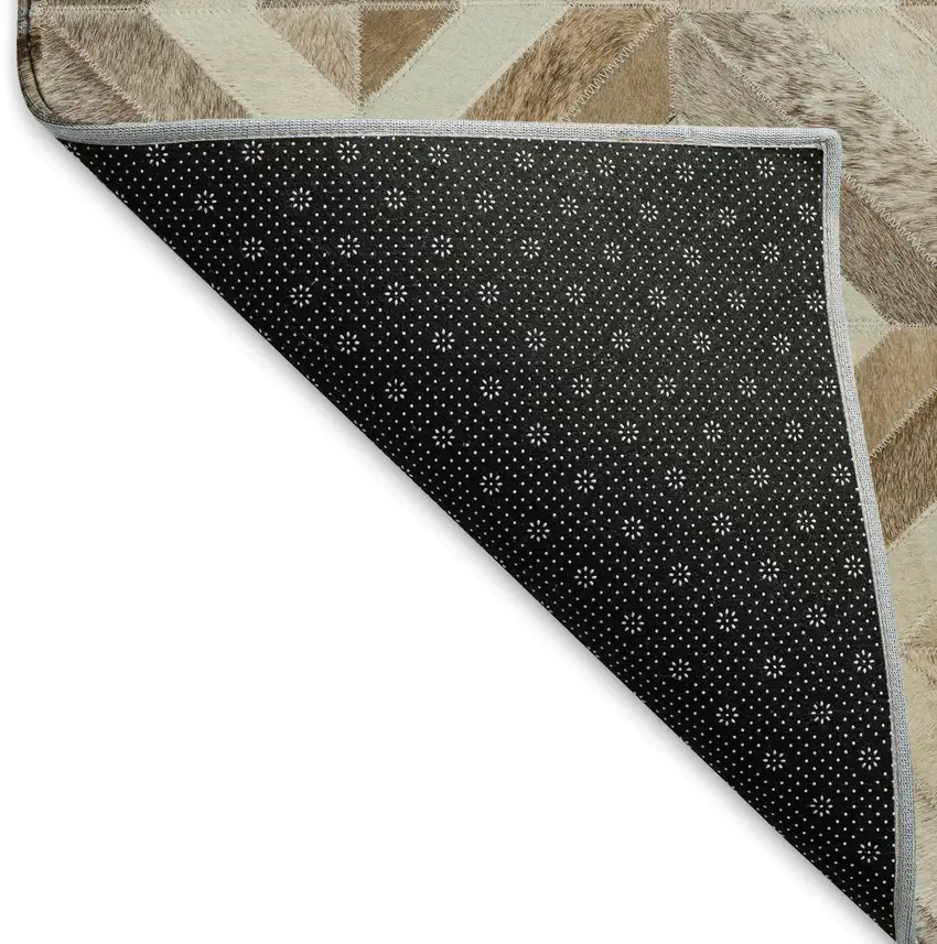 Gray Brown And Ivory Diamond Washable Area Rug With UV Protection Photo 4