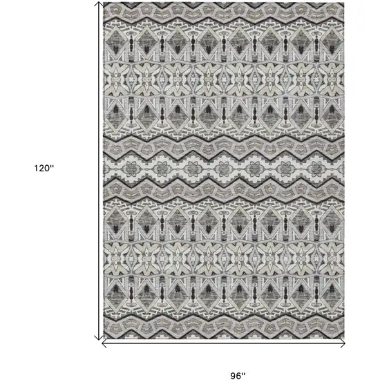 Gray Brown And Ivory Moroccan Washable Indoor Outdoor Area Rug Photo 3