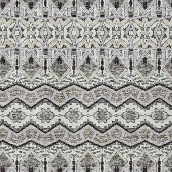 Gray Brown And Ivory Moroccan Washable Indoor Outdoor Area Rug Photo 7