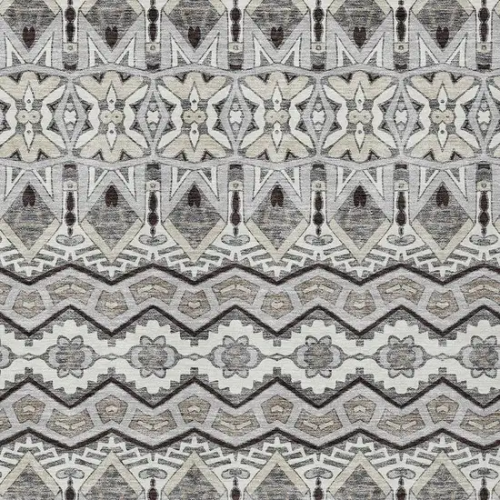 Gray Brown And Ivory Moroccan Washable Indoor Outdoor Area Rug Photo 7